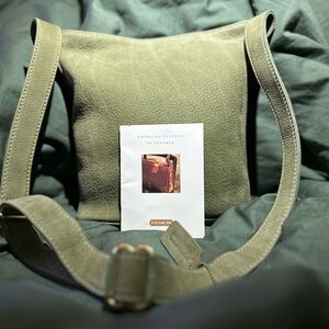 Vintage Coach small bucket zip nubuck green